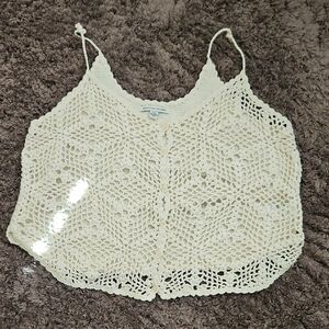 American Eagle Outfitters Cream Crochet Camisole